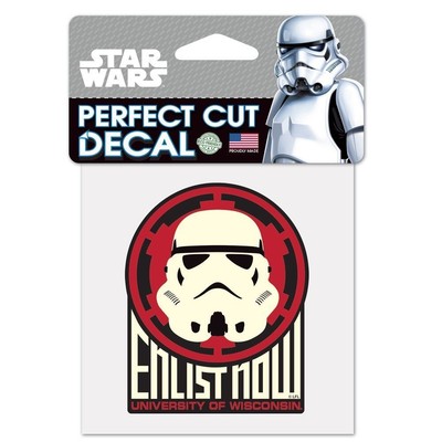 Цветная наклейка Perfect Cut Университета Висконсина NCAA, 4 x 4, черная