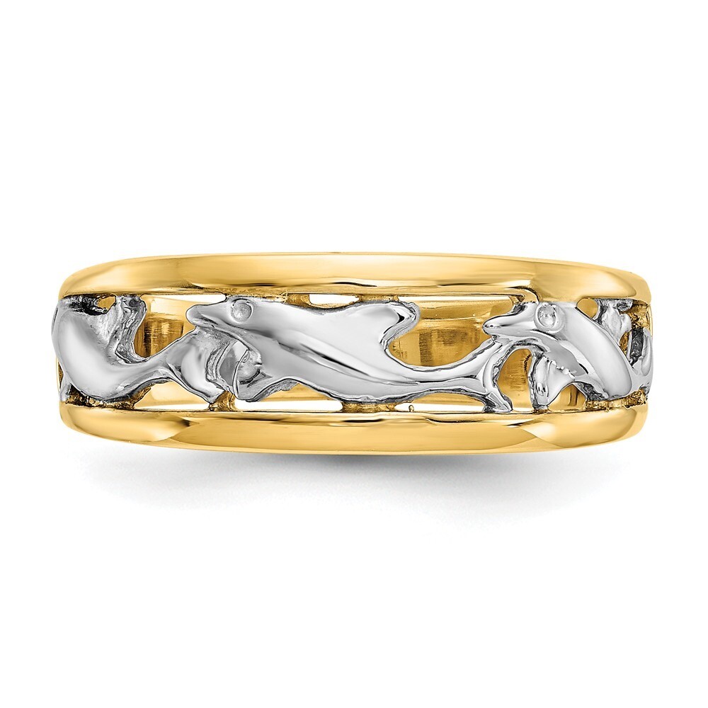 Genuine 14k Two Tone Gold Tricolor Plumeria Ring 1.80 gr