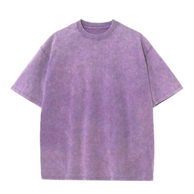 Summer Top Men's Tee Oversize T Shirt Pullover Blouse Unisex Vintage Acid Washed