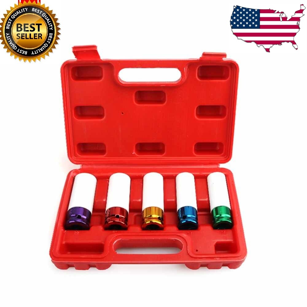 Lug Nut Socket Set Thin Wall Rim Socket Wheel Protector Deep Hollow 1/2