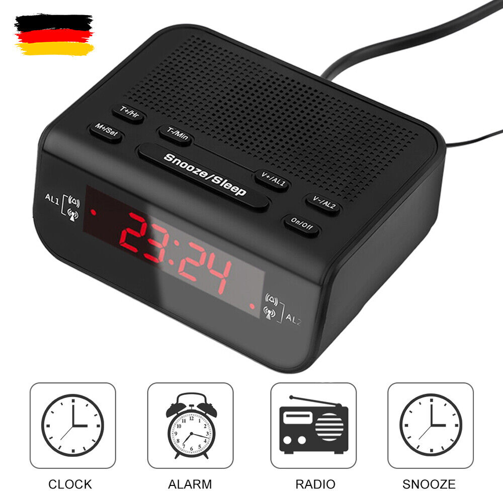 Dual LED Digital UKW Radiowecker Uhrenradio FM radio Tischuhr Alarm Sleep Timer