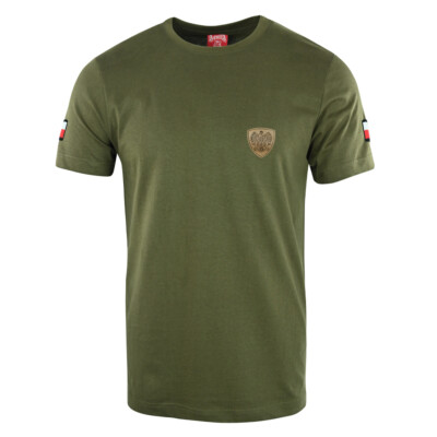 Polen Patriotic T-Shirt Herren Desert Military Khaki Oliv Armee Orzel Polska WP