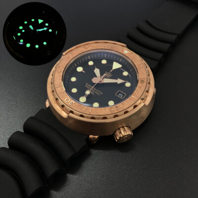 Pre-owned Steeldive Bronze Men Automatic Watch 30atm Waterproof Men Dive Watches Luminous