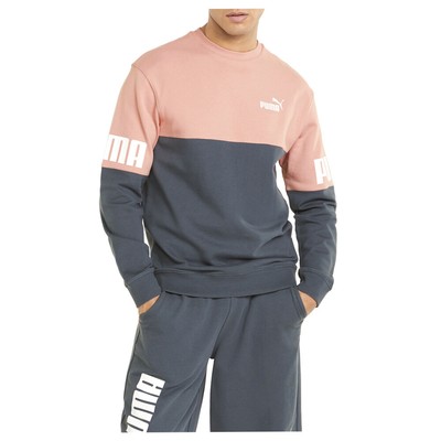 Puma Power Colorblock Logo Crew Neck Sweatshirt Mens Size S   84800842