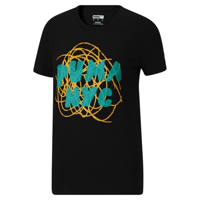 Футболка с круглым вырезом и коротким рукавом Puma Nyc Wavy Grind с коротким рукавом, женские повседневные топы размера XS 6