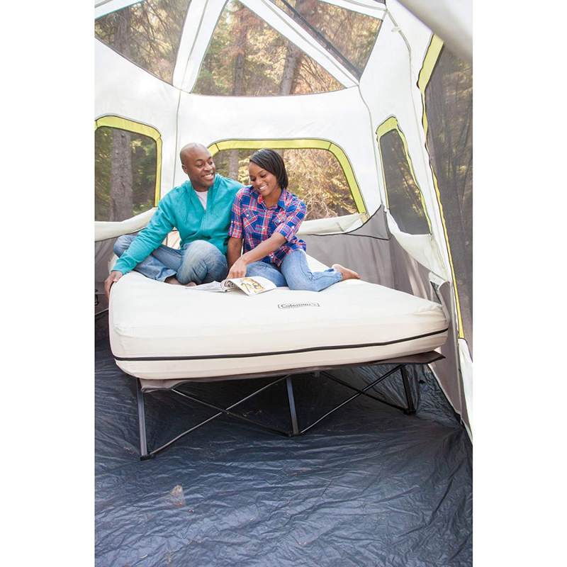 Coleman Queen Airbed Folding Cot with Side Tables and 4D Battery Pump