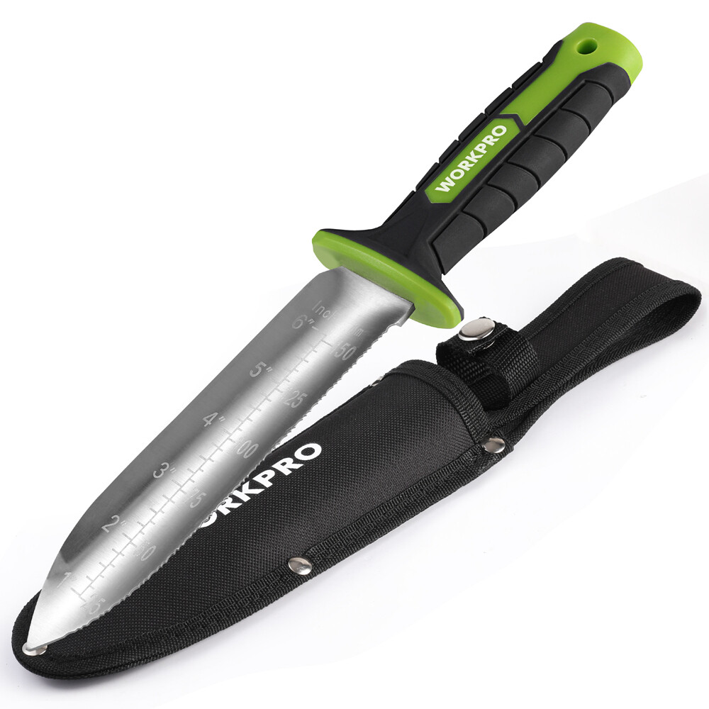 WORKPRO Hori Hori Garden Knife Weeding Digging Tool 7" Blade TRP Handle w/Sheath