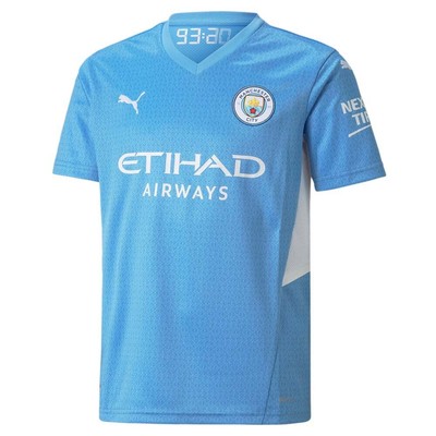 Футболка Puma Mcfc Home с v-образным вырезом и короткими рукавами для мальчиков, молодежная, синяя 75920401