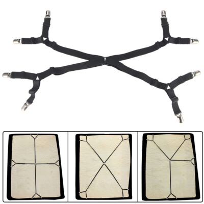 Crisscross Adjustable Bed Fitted Sheet Straps Suspenders Gripper Fastener Stock