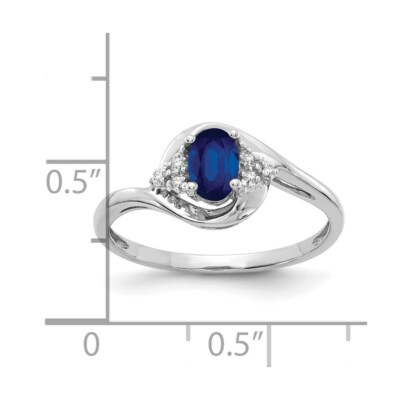 Pre-owned Superdealsforeverything Real 14kt White Gold Sapphire And Diamond Ring S:7