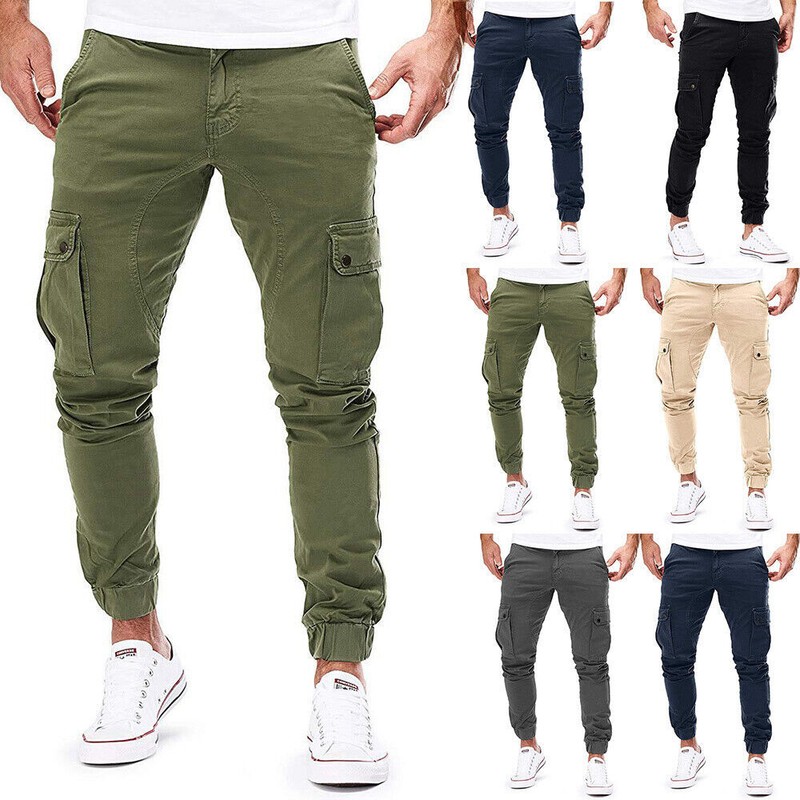 Skinny Casual Pockets Trousers Joggers Bottoms