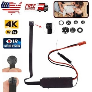 Mini spy camera with night vision and accessories.