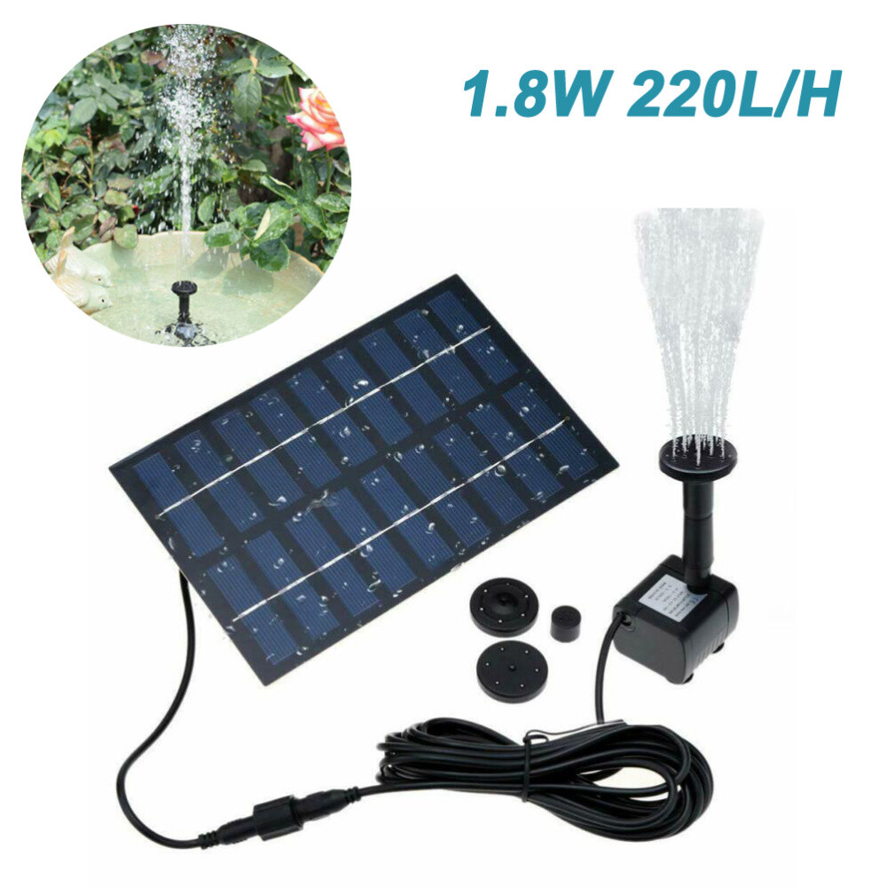 1 8 W Solar Water Pump Outdoor Water Fountain For Aquarium Patio