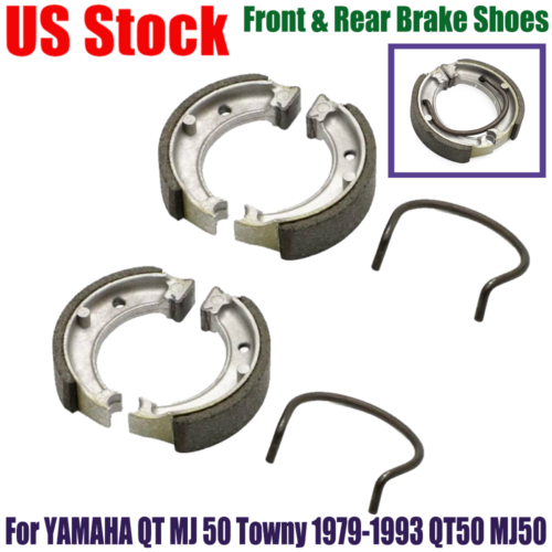 fit YAMAHA QT MJ 50 Towny 1979-1993 QT50 MJ50 FRONT & REAR BRAKE SHOES+Springs