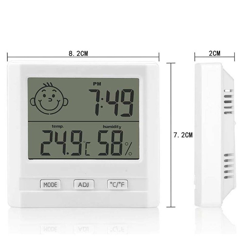 Funk LCD Digitales Thermometer Außentemperatur Aussen Innentemperatur Weiß