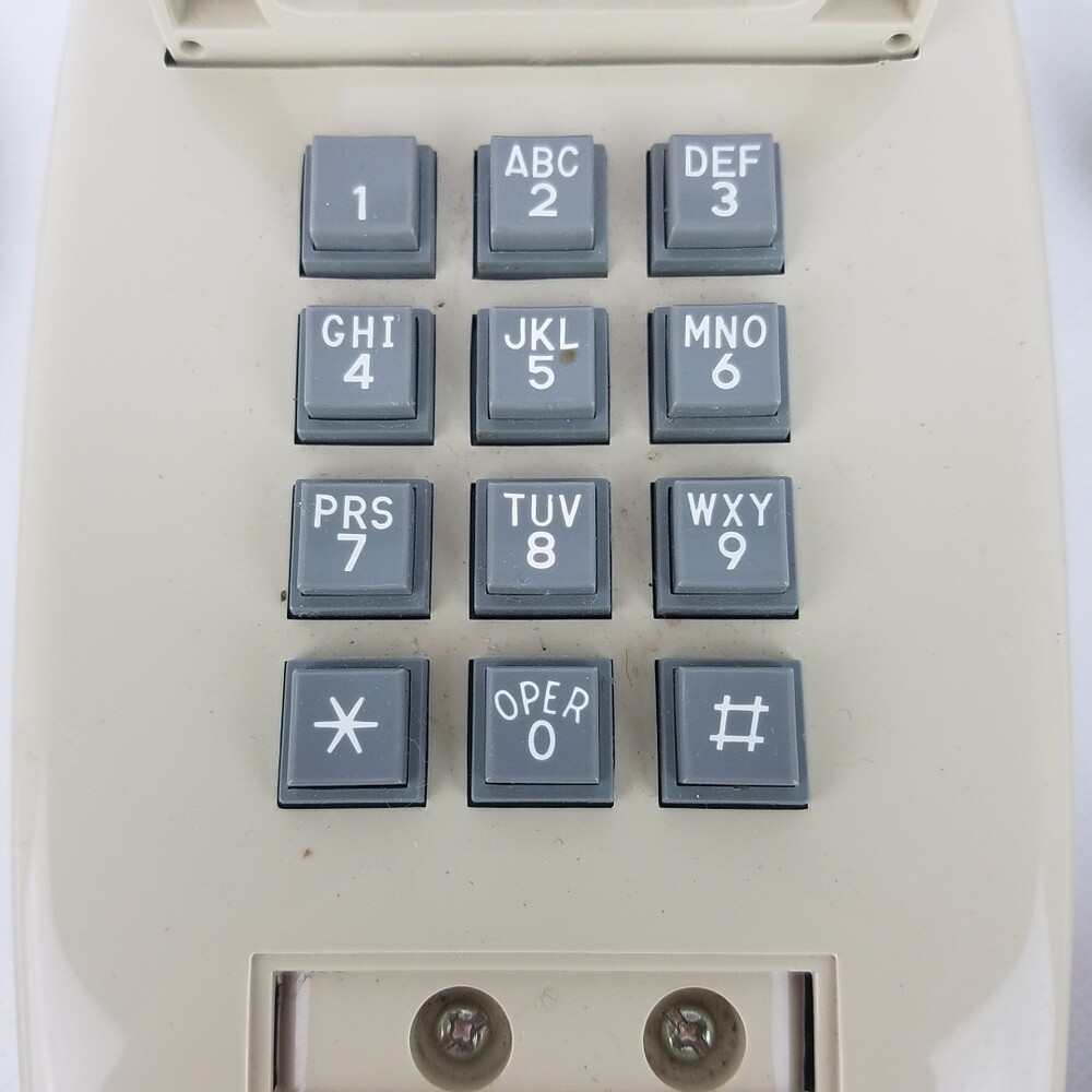 Vintage Premier Wall Phone Telephone Push Button Model 2554 Retro 90's Beige