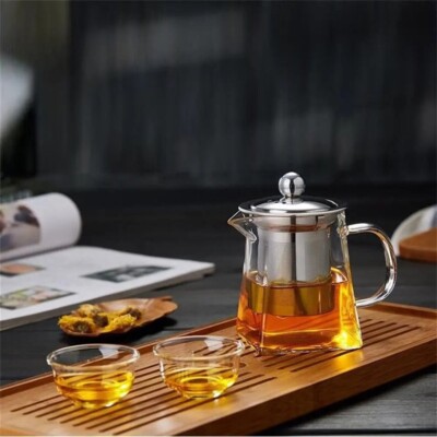 32oz Large Glass Teapot with Removable Infuser Stovetop Safe Tea Kettle Tea Pot