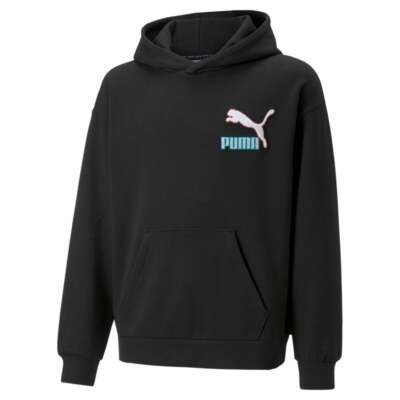 Puma Fandom Pullover Hoodie Youth Boys Black Повседневная верхняя одежда 67012301