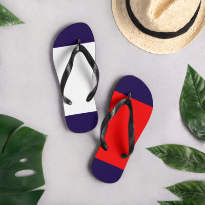 Cool Stylish Summer Beach Flip-Flops Red White Blue Flip Flops Slippers Sandals