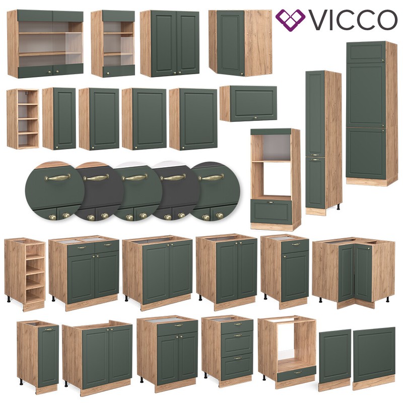 Landhaus KÃ¼Chenschrank HÃ¤Ngeschrank Unterschrank KÃ¼Chenzeile Fame-Line Vicco