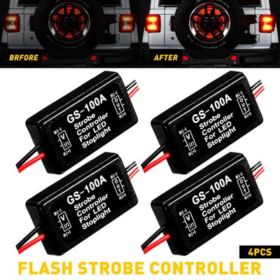 4X Universal Strobe Flash Controller Box Flasher for LED Module Brake Tail Light