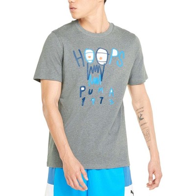 

Puma 4Th Quarter Graphic Crew Neck Футболка с коротким рукавом мужская серая спортивная Casua, Grey, Puma 4Th Quarter Graphic Crew Neck Short Sleeve T-Shirt