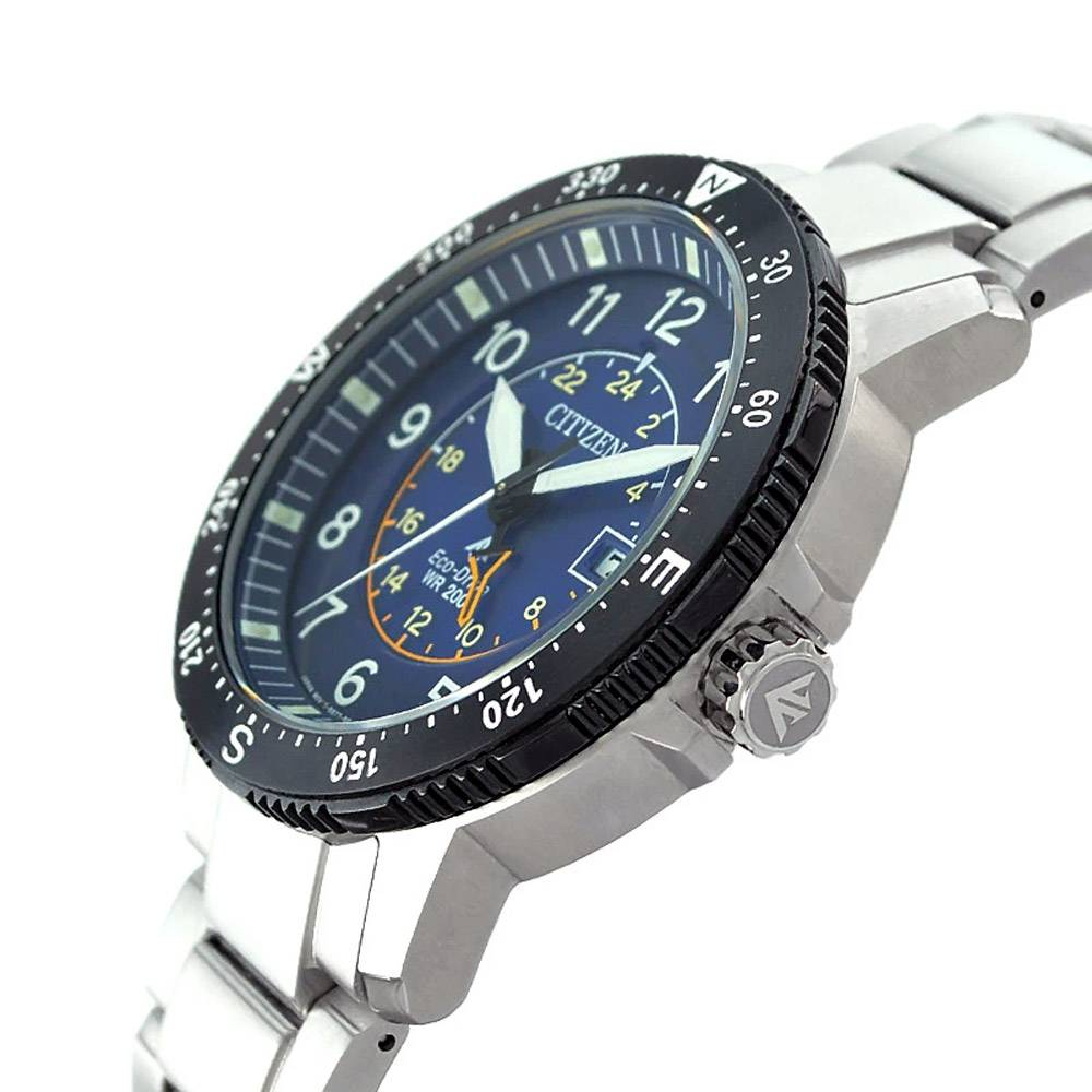 Pre-owned Citizen Promaster Land Eco-drive Blue Dial Men's Watch Bj7094-59l
