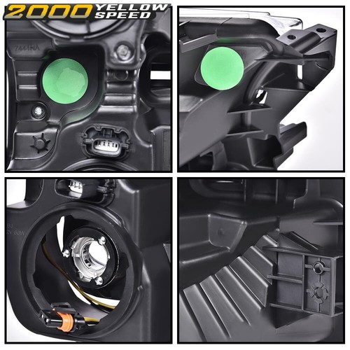 Fit For 2015-2017 Ford F150 Smoke Lens Headlights Clear Headlamps Left+Right 