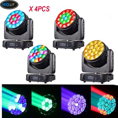 4Pcs 19x40w Rgbw 4in1 Zoom Big Bee Eye Led Moving Head Beam Wash DJ Stage lights