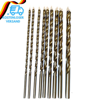 JVJ 9-Teilig 200Mm Länge 4-10Mm HSS Cobalt Bohrer HSS Bohrer Spiralbohrer Zum Bo