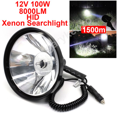 100W HID Handheld Torch 9inch Xenon Searchlight Spotlight for Camping Fishing 