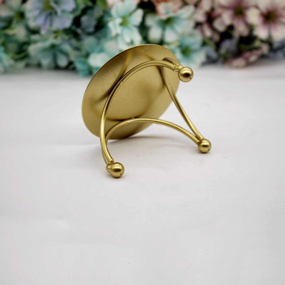 Candelabro de hierro redondo geométrico de 4 piezas para decoración de