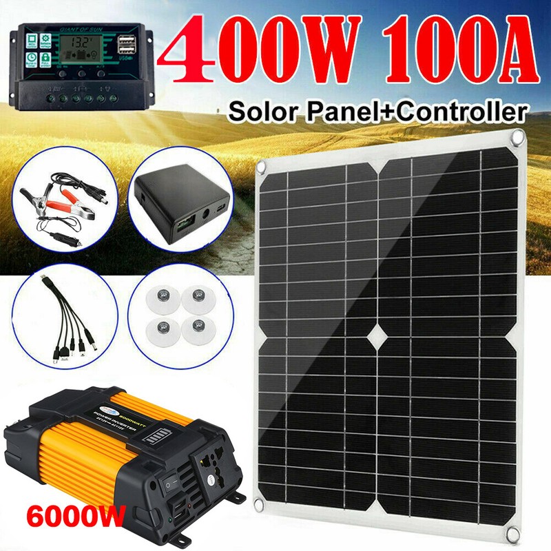 16000W Complete Solar Panel Kit Solar Power Generator 100A 110V