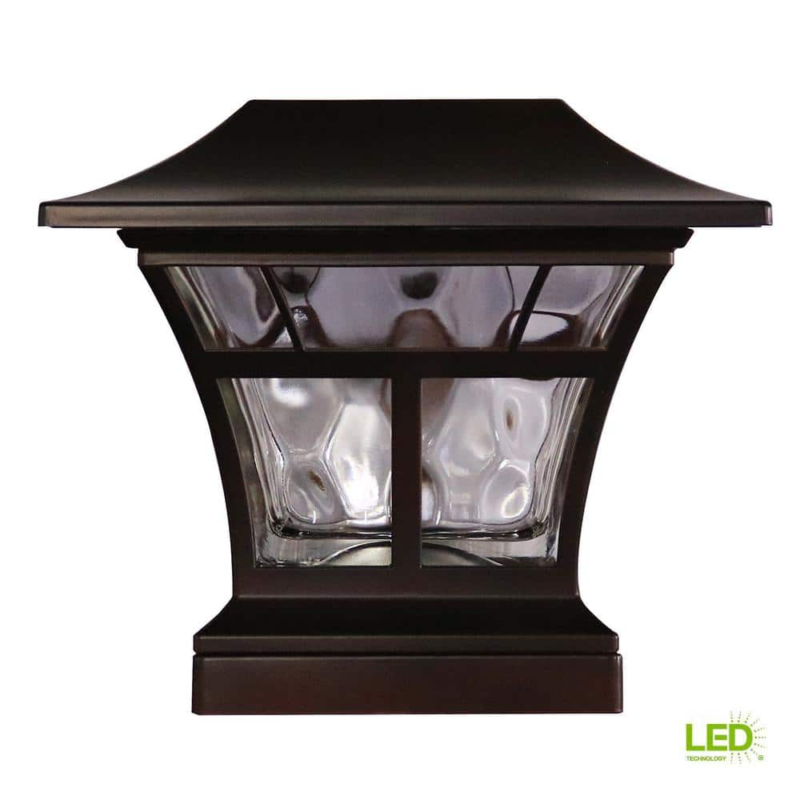 Hampton Bay Integrated LED Post Cap Light Solar Deck Plastic Fits 4X4 & 6X6Posts