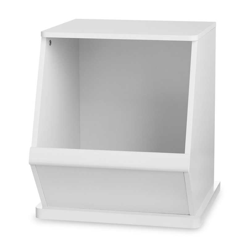 KIDS TOY STORAGE BOXES Stackable Wooden Storage Bin Box White