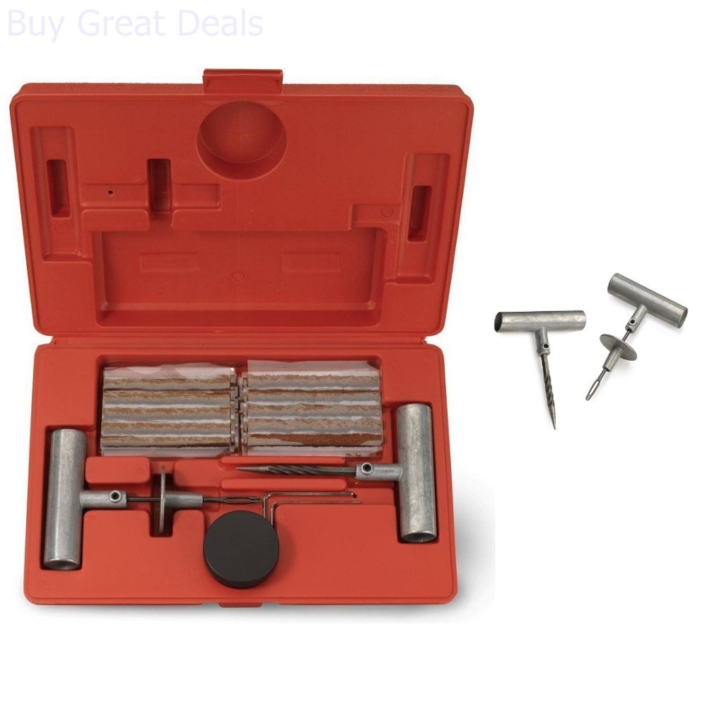 Tire Plug Kit 35 Pieces Quality Tools Flat Punctured Tires Heavy Duty Metal New eBay