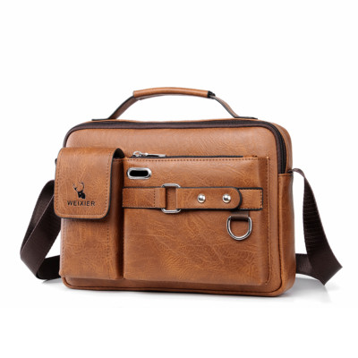 Men Messenger Bag Vintage Leather Briefcase Business Computer Bag Shoulder Bag