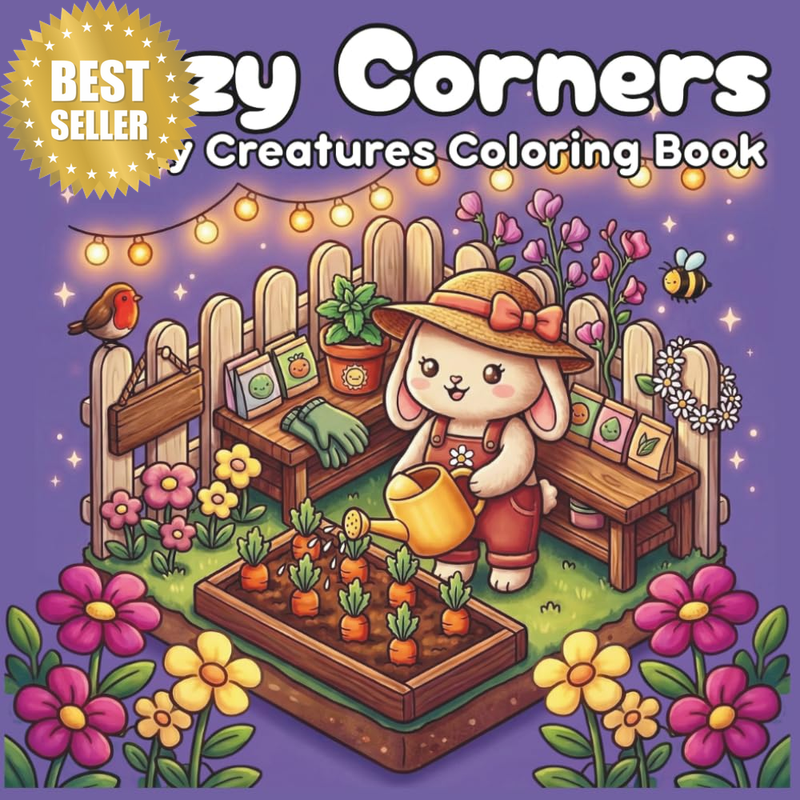 Cozy Corners: Crafty Creatures Coloring Book: Bold & Cute Coloring Pages for Adu