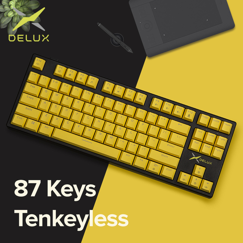 Delux 80% Rechargeable Programmable TKL Wireless Wired Mechanical Keyboard