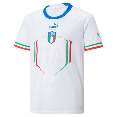 Футболка Puma Italy Away 2223 с круглым вырезом и короткими рукавами для мальчиков S