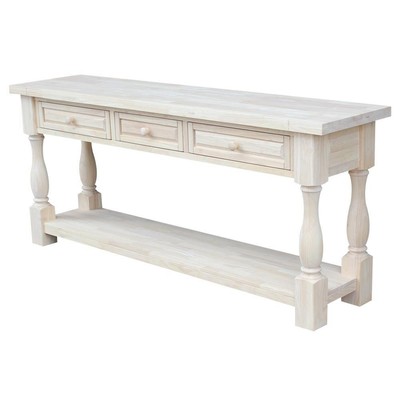 Tuscan Console Table, Unfinished