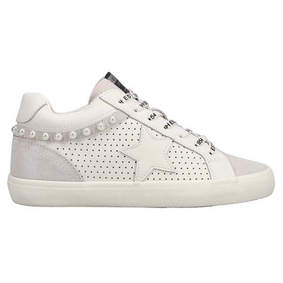 

Винтажные кроссовки Havana Peni с перфорированными шипами на шнуровке женские серые, белые кроссовки, Grey;white, Vintage Havana Peni Perforated Studded Lace Up Sneaker