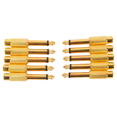 10pcs 1/4 6.35mm TS Mono Male to RCA Female Audio Adapter Converter Connector