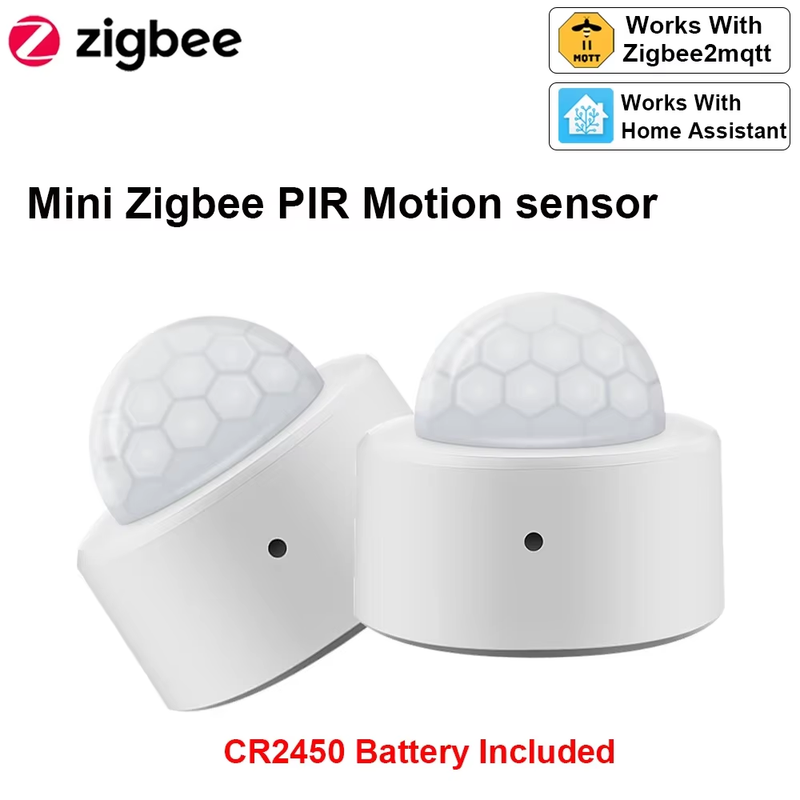 2 in 1 Zigbee Mini PIR Motion Detector +Bright Lux Light Passive Infrared Securi