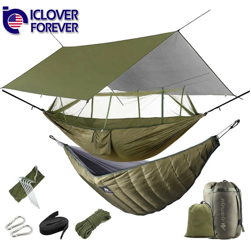 Camping Hammock With Mosquito Net / Under Quilt Blanket/ Rainfly Cover Tarp Fall