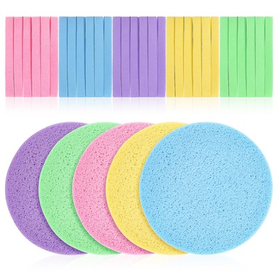 120 Pcs Small Practical Lightweight Compressed Facial Sponges