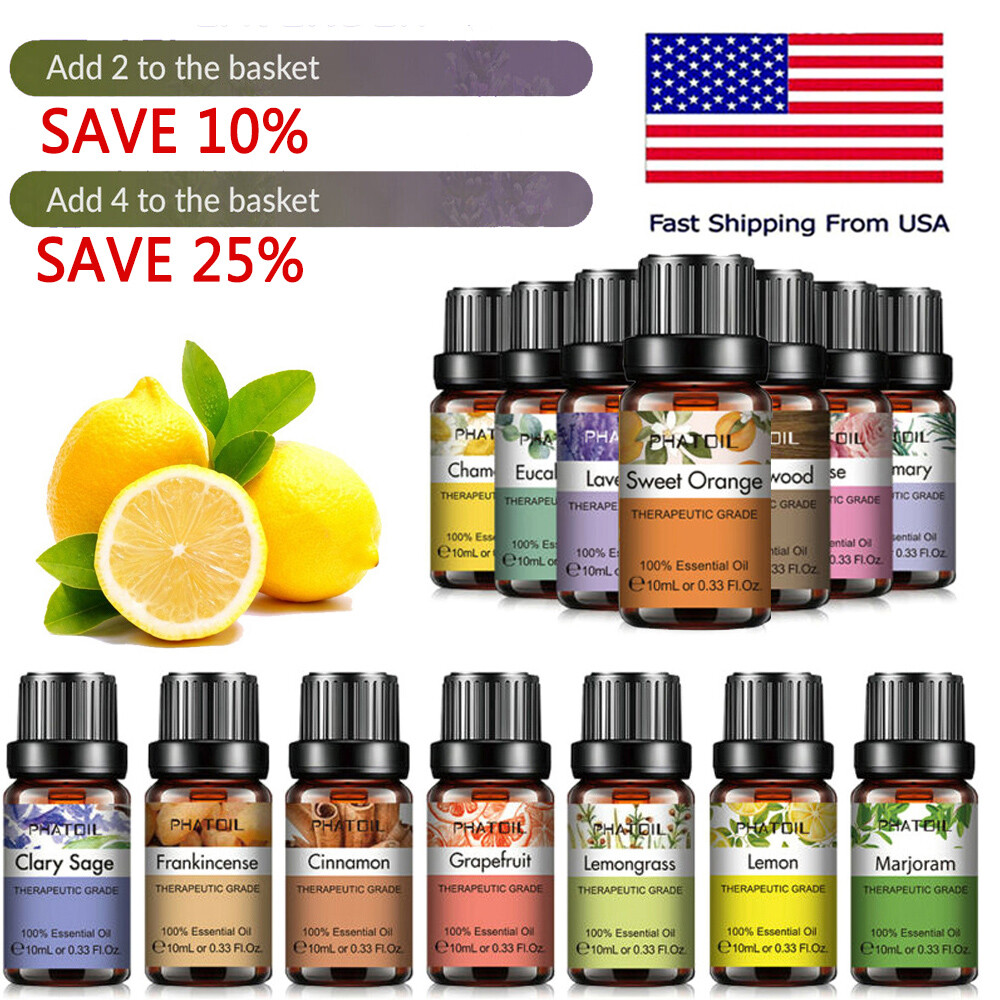S 10ml Pure & Natural Aromatherapy Oil For Diffusers -79+ Options!