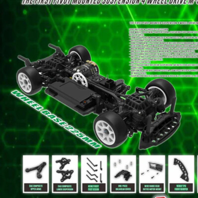 3Racing 1/10 Cero Sport Mini Wheelbase 225mm 4WD Touring Car Kit EP #KIT-CERO