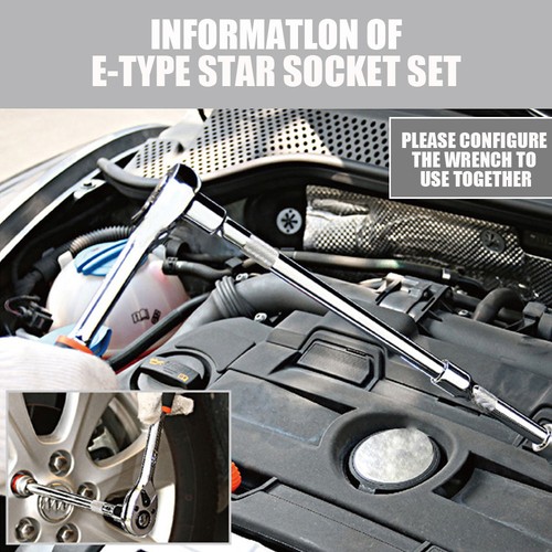 11 pc Torx Star Bit Female E Socket Set Automotive Shop Tools External E4-E20