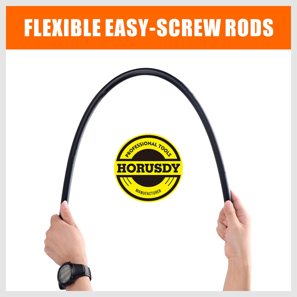 10Piece Drain Clean Rod Set Flexible Plunger Connector DIY Universal